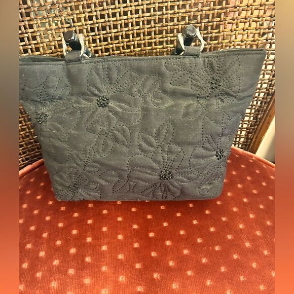 Talbots  ladies purses small black/black flowers - Picture 1 of 6